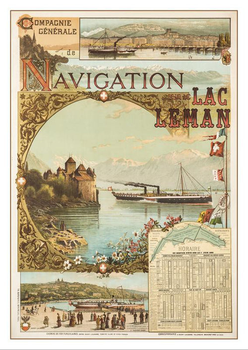 CGN - LAC LÉMAN - Poster by Vincent Blatter - 1890