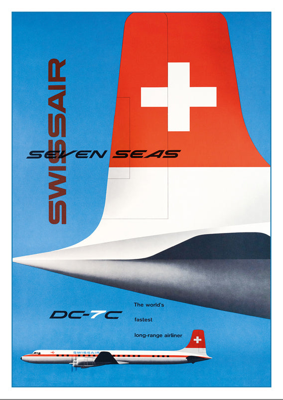 A-10789 - SWISSAIR DC-7C - Affiche de Kurt Wirth - 1956