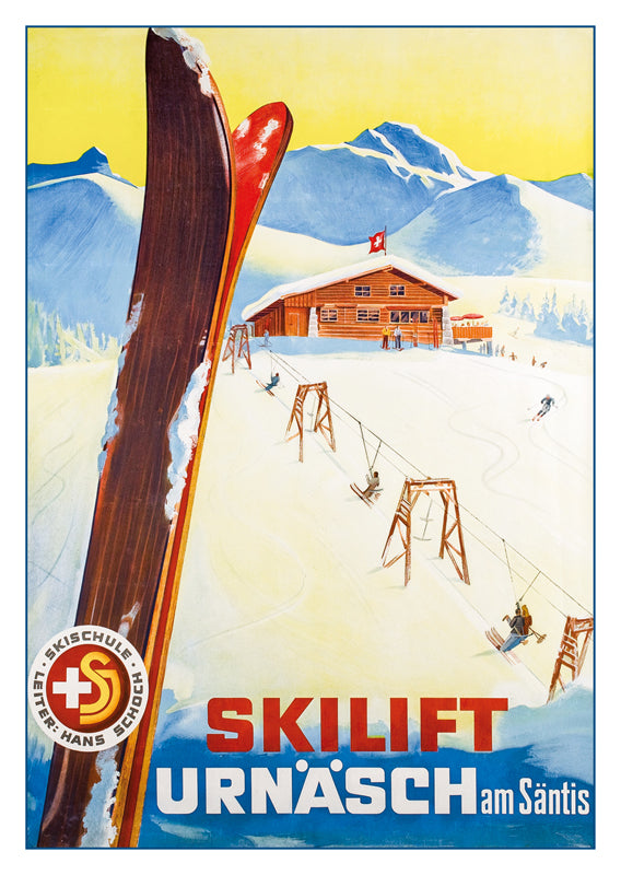 10805 - URNÄSCH - SKILIFT - Affiche de A. Bank - 1944