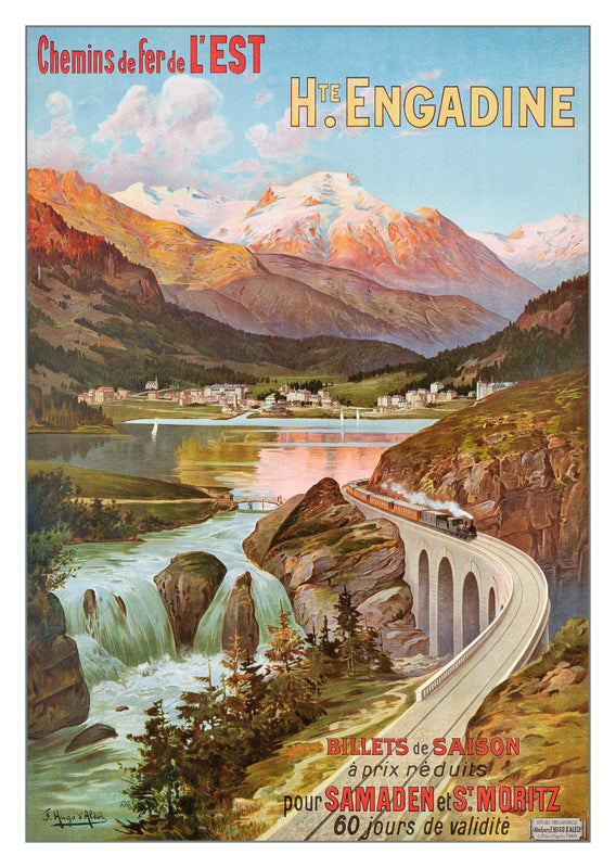 A-10807 - HTE ENGADINE - CHEMIN DE FER DE L’EST - Poster by Frédéric Hugo d’Alési about 1904