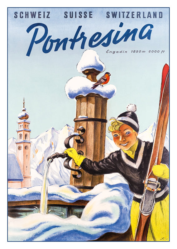 A-10809 - PONTRESINA - Poster by Herbert Berthold Libiszewski (LIBIS) - 1955