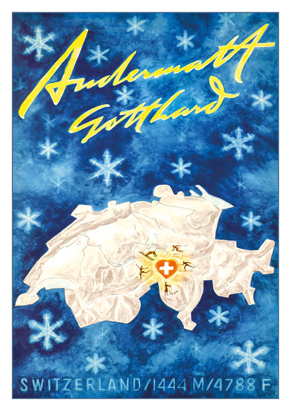 A-10827 - ANDERMATT GOTTHARD - 1444m. - Poster by Alex Walter Diggelmann - 1956