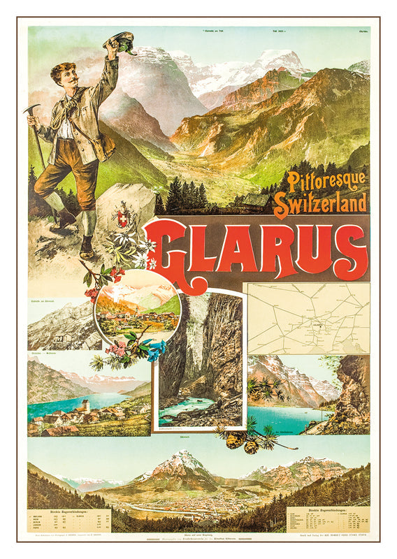 A-10828 - GLARUS - PITTORESQUE SWITZERLAND - Poster by Peter Balzer und J. Knobel - 1895