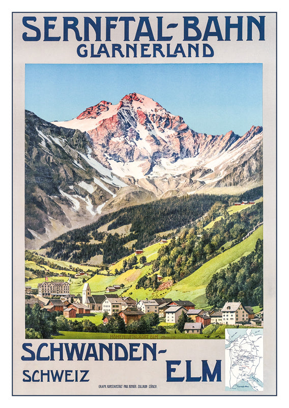 A-10830 - SERNFTAL-BAHN - GLARNERLAND - Poster about 1910