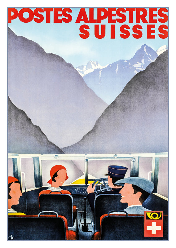 A-10848 - POSTES ALPESTRES SUISSES - Poster by Charles Kuhn - 1928