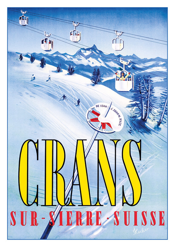 CRANS-SUR-SIERRE - Poster by Ronald Kocher - 1951