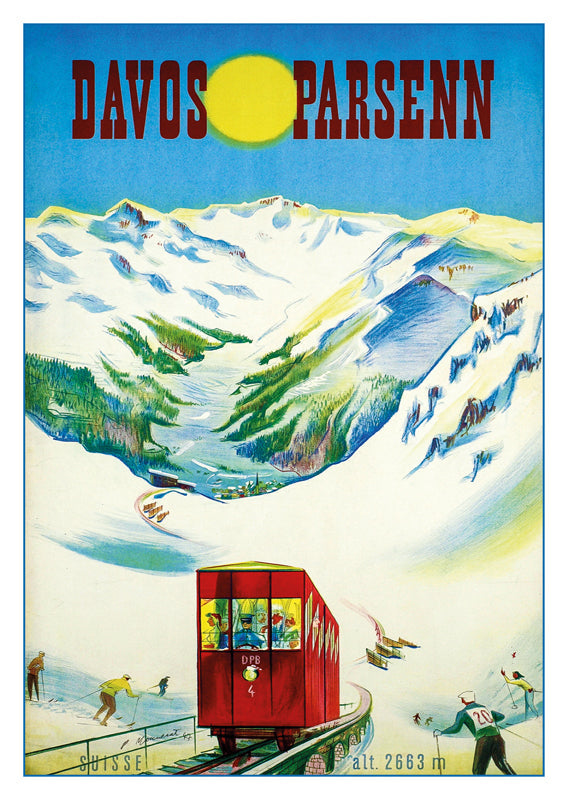 DAVOS - PARSENN - Poster by Pierre Monnerat - 1947