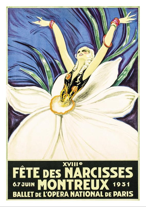 MONTREUX - Fête des Narcisses - Poster by Jean-Gabriel Domergue - 1931