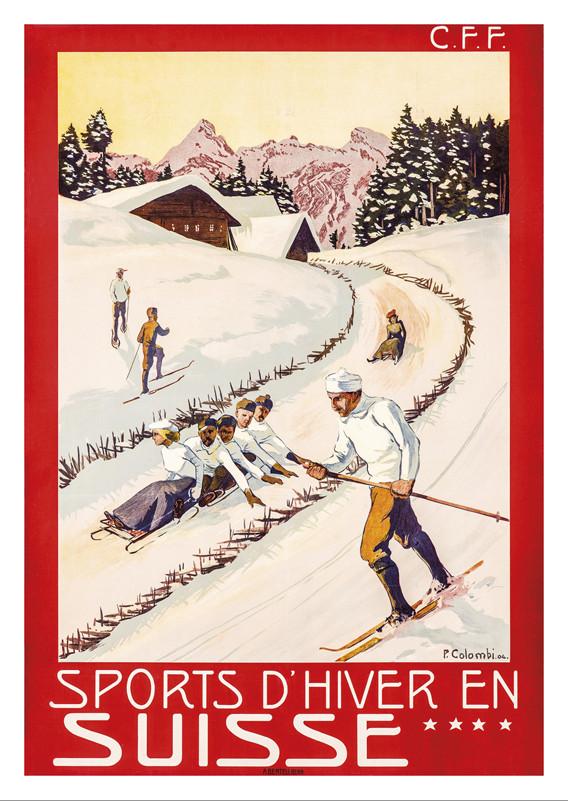 SPORTS D’HIVER EN SUISSE - Poster by Plinio Colombi - 1904