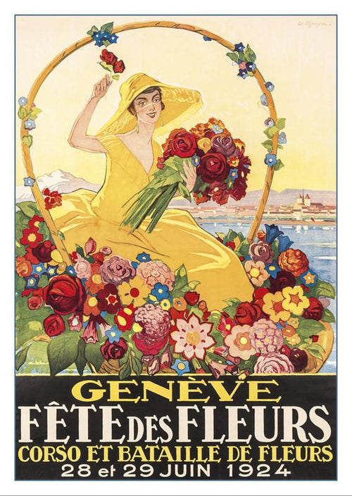 GENÈVE - Fête des Flowers - Poster by Edouard Elzingre - 1924