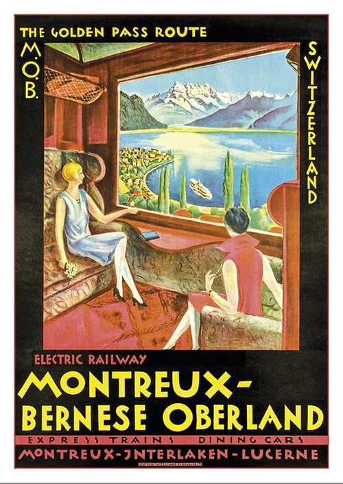 Postcard - MOB - MONTREUX - BERNESE OBERLAND - Poster from 1922