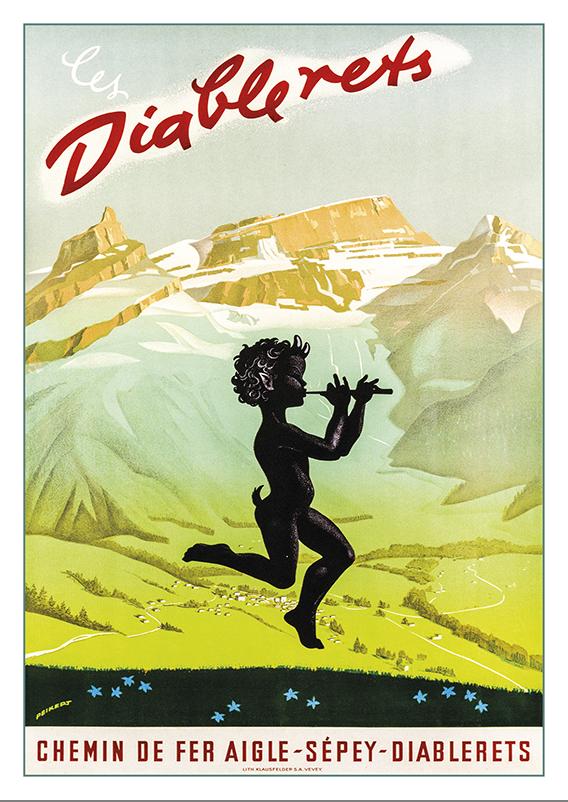 Postcard - LES DIABLERETS - Poster by Martin Peikert - 1947