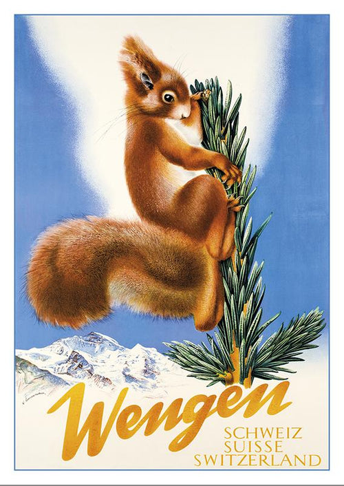 Postcard - WENGEN - Poster by Walter Linsenmaier about 1950