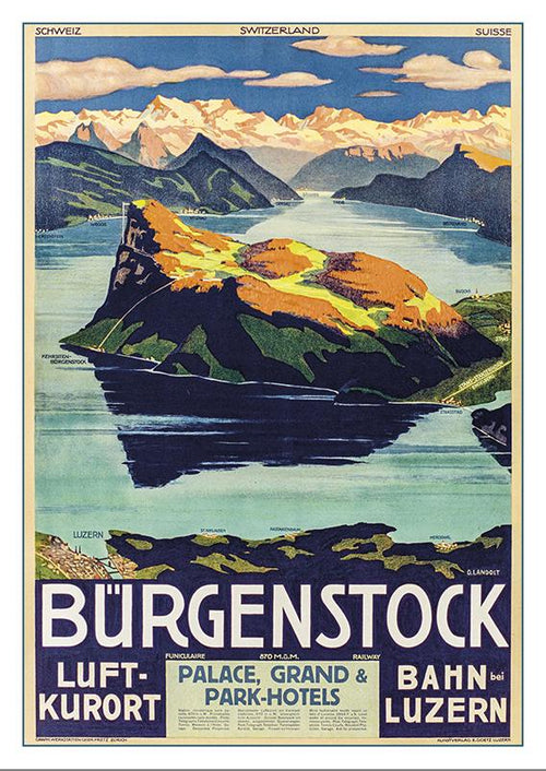 Postcard - BÜRGENSTOCK - Poster by Otto Landolt about 1914