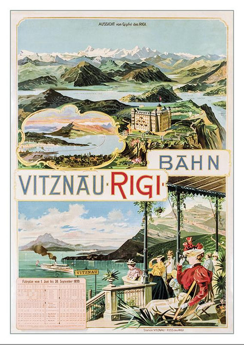 Postcard - VITZNAU - RIGI - BAHN - Poster by Anton Reckziegel - 1899