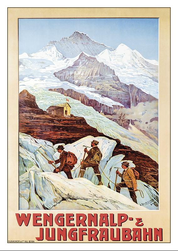 Postcard - WENGERNALP - JUNFRAUBAHN - Poster by Anton Reckziegel about 1907