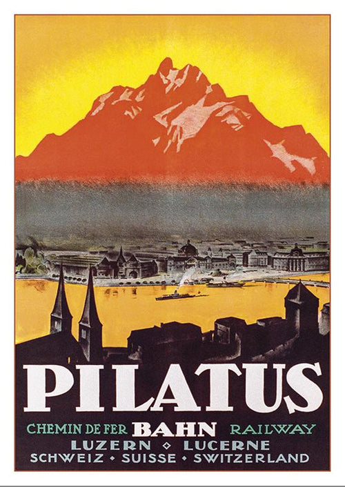 Postcard - LUZERN - PILATUS BAHN - Poster about 1920