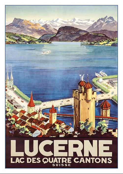 Postcard - LUCERNE - LAC DES QUATRE CANTONS - Poster by d’Otto Landolt about 1938
