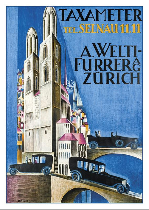 Postcard - ZÜRICH - TAXAMETER - Poster by Otto Morach about 1923