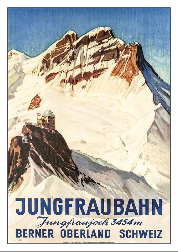Postcard - JUNGFRAUBAHN - Poster by Ernst Hodel about 1936