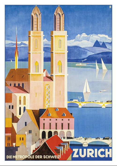 Postcard - ZÜRICH - 1928 - Poster by Otto Baumberger