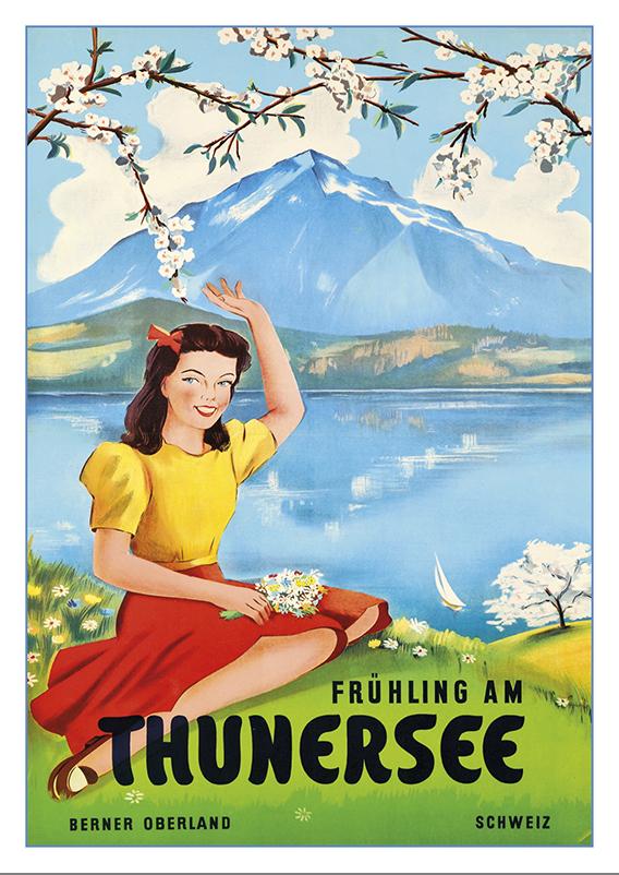 Postcard - THUNERSEE - Poster by Plinio Gächter - 1953
