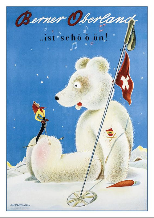 Postcard BERNER OBERLAND - Poster by Franco Barberis about 1944