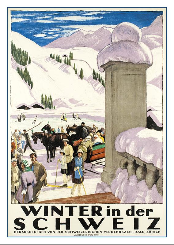 Postcard WINTER IN DER SCHWEIZ - Poster by Emil Cardinaux – 1921