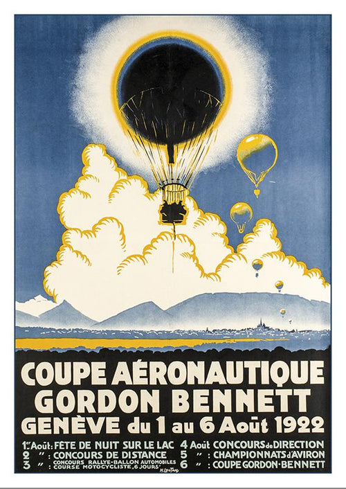 GENEVE - Coupe Gordon Bennett  - Poster by Henri Loutan - 1922