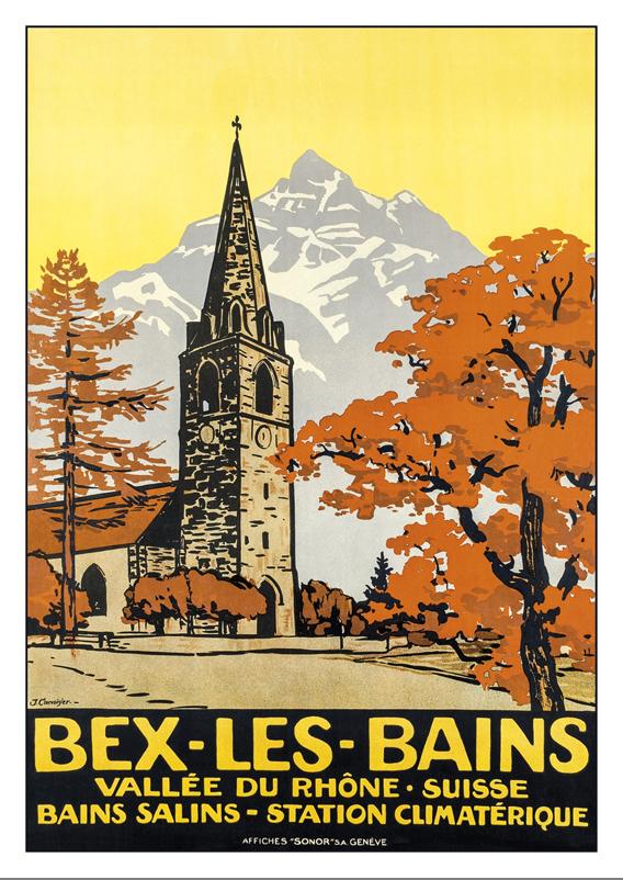 BEX-LES-BAINS - Poster by Jules Courvoisier - 1916