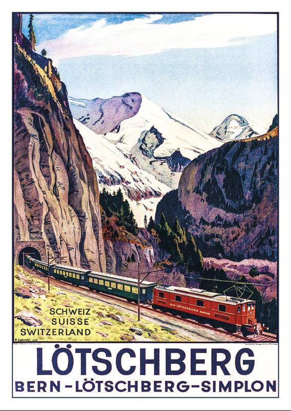 LÖTSCHBERG - Bern - Lötschberg - Simplon - Poster by Plinio Colombi - 1937