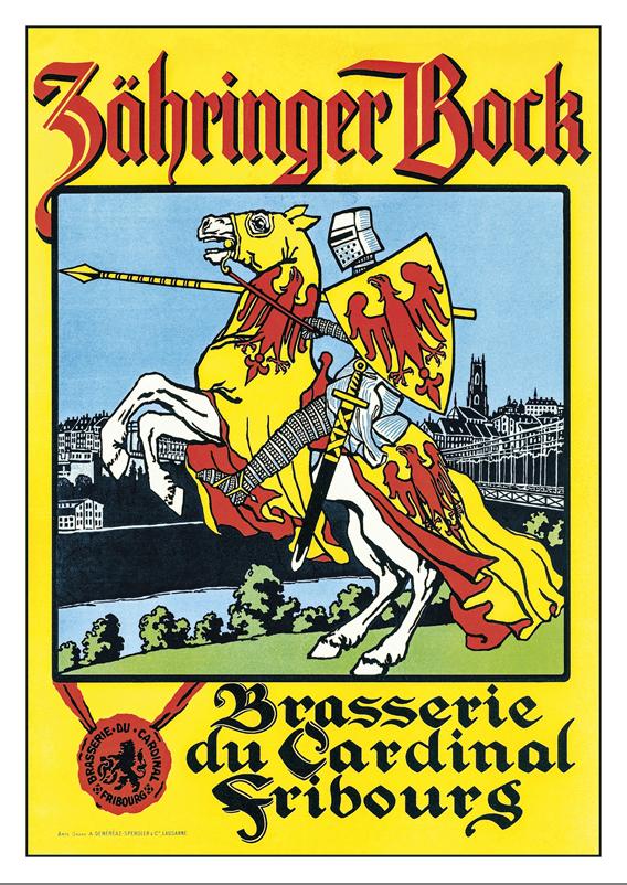 FRIBOURG - BRASSERIE DU CARDINAL - Poster about 1910