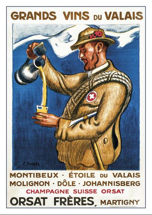 GRANDS VINS DU VALAIS - Poster by Eric Hermès - 1929