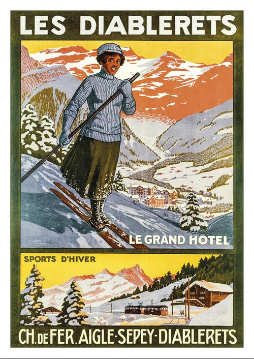 LES DIABLERETS - Chemin de fer Aigle-Sépey-Diablerets - Poster about 1910