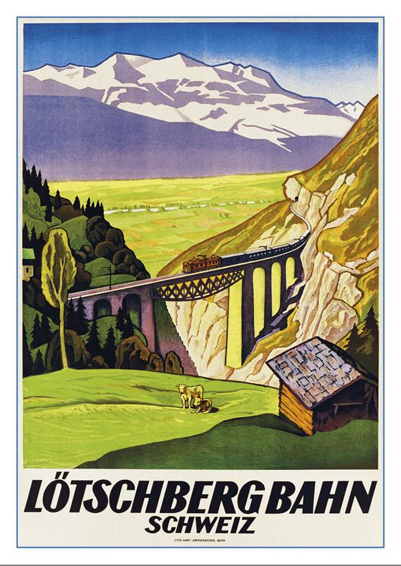 LÖTSCHBERGBAHN - Poster by Eugen Henziross - 1931