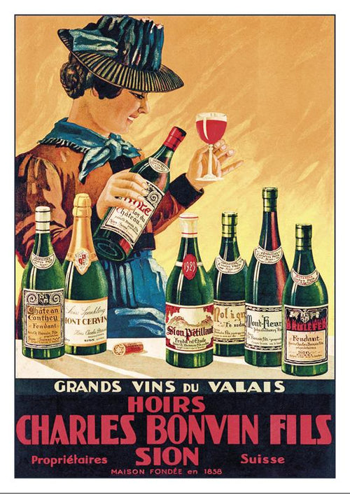 SION - GRANDS VINS DU VALAIS - Poster by Johann Emil Müller - 1930