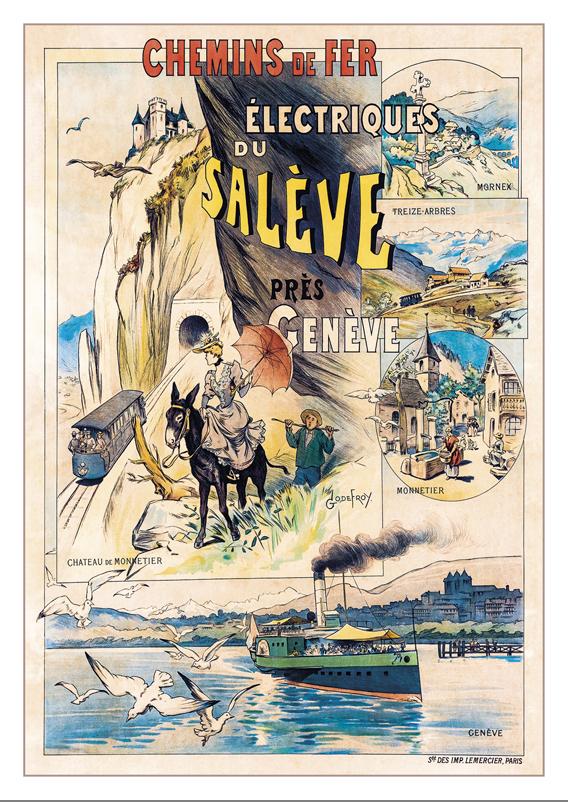 CHEMINS DE FER ÉLECTRIQUES DU SALÈVE - Poster by Auguste Viollier dit Godefroy - 1892