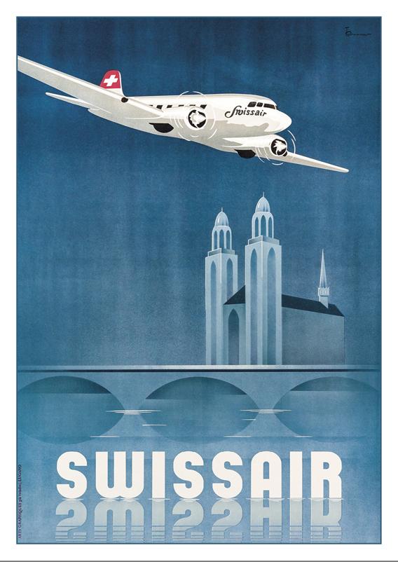 SWISSAIR - Poster by Teddy Brunner - 1938