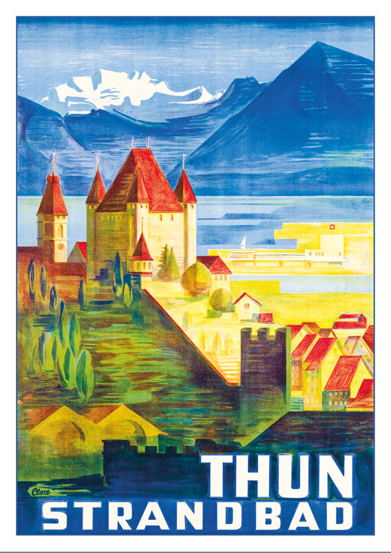 10733 - THUN - STRAND BAD - Plakat von Etienne Clare um 1940