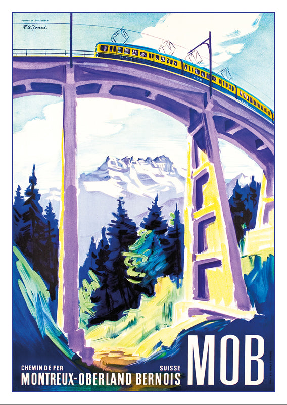 10742 - MOB - MONTREUX-OBERLAND-BERNOIS - Plakat von Pierre Alexandre Junod um 1950