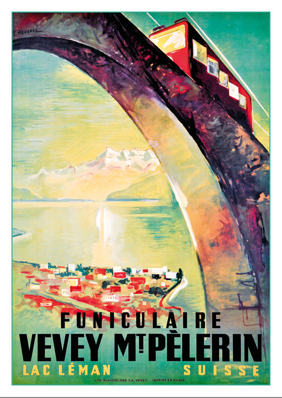 10745 - FUNICULAIRE VEVEY-MONT-PÈLERIN - Affiche de Samuel Henchoz vers 1953