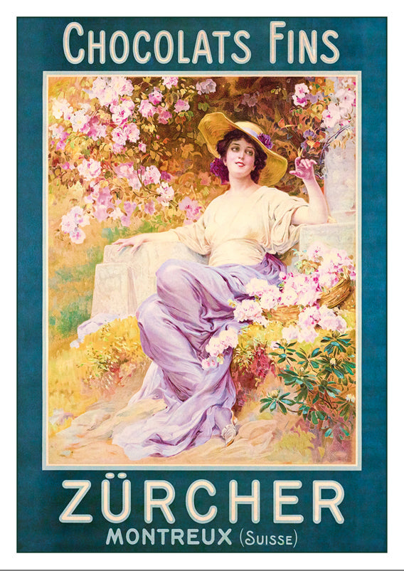 10749 - CHOCOLAT ZÜRCHER - MONTREUX - Affiche vers 1905