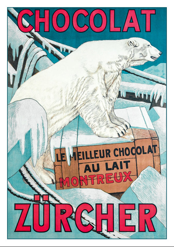 10753 - CHOCOLAT ZÜRCHER - MONTREUX - Affiche de Henry-Claudius Forestier vers 1900