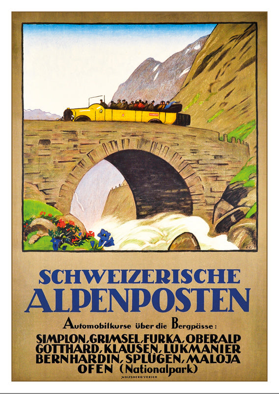 A-10773 - SCHWEIZERISCHE ALPENPOSTEN - Poster by Emil Cardinaux - 1922
