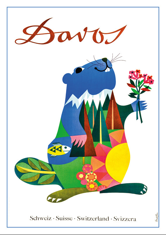 A-10774 - DAVOS - Affiche de Donald Brun vers 1970