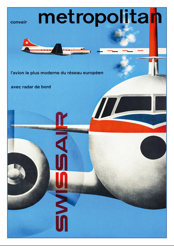 10788 - SWISSAIR METROPOLITAN - Plakat von Kurt Wirth - 1956