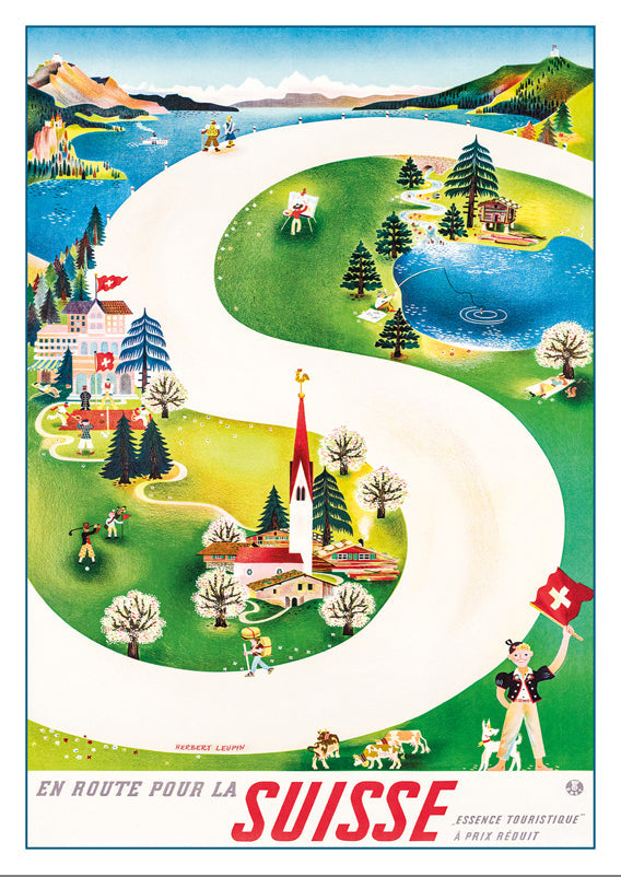 10791 - EN ROUTE POUR LA SUISSE - Affiche d'Herbert Leupin - 1939