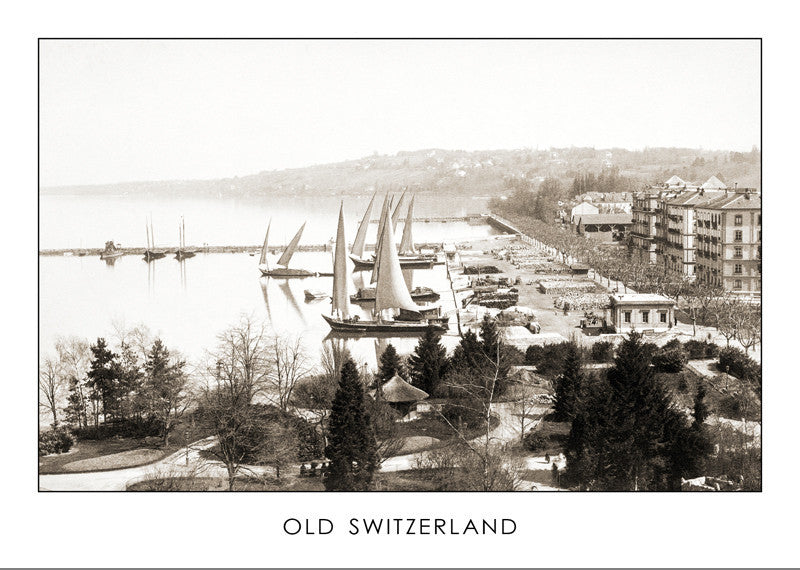 GENEVA, THE COMMERCIAL PORT "EAUX-VIVES", ABOUT 1890, SWITZERLAND