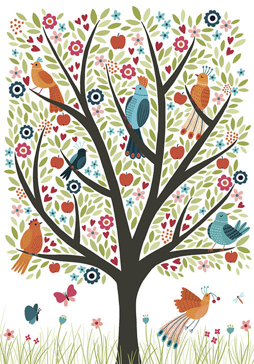 Tree with peacocks_greetings card_690059
